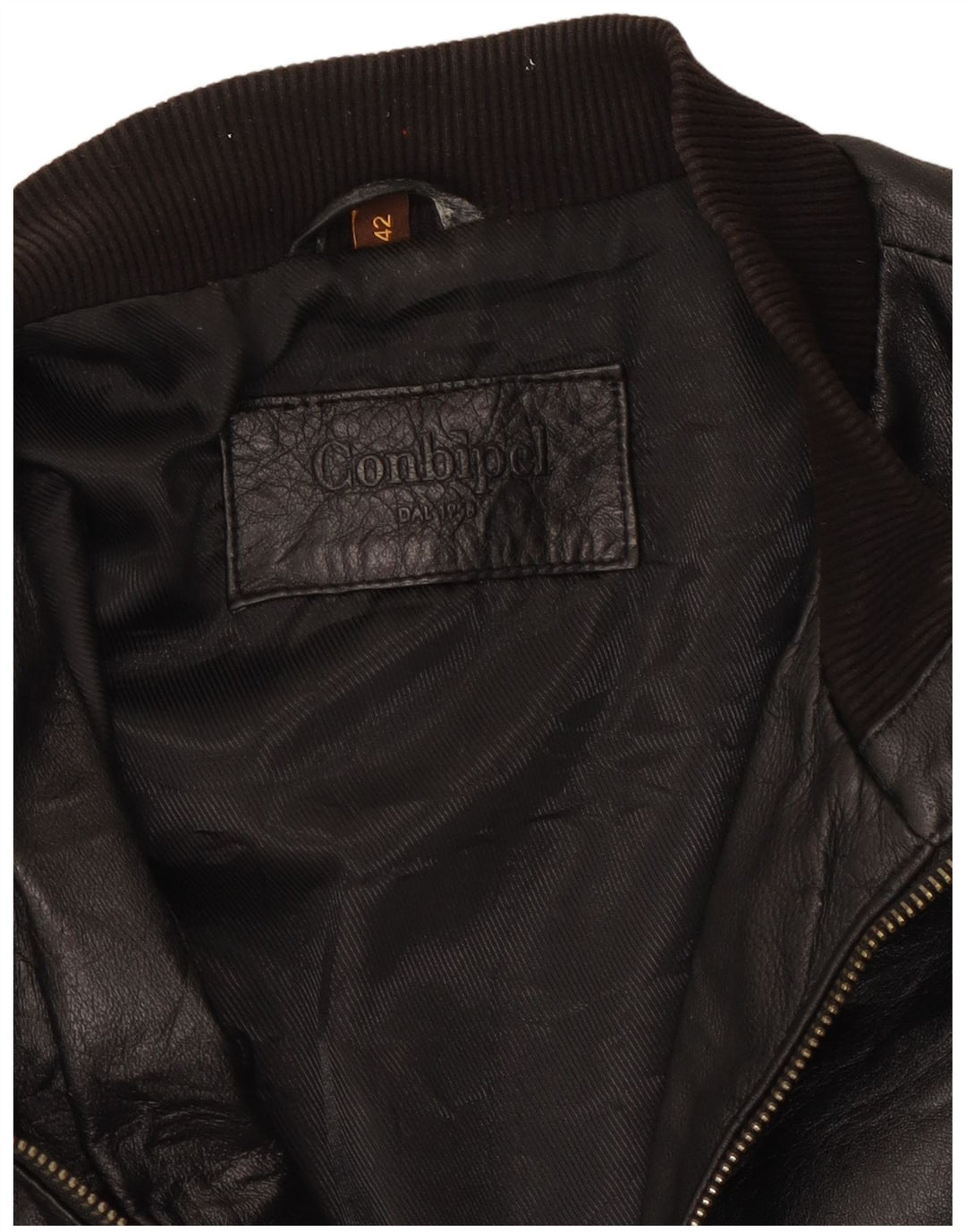 Jaqueta feminina de couro cropped Conbipel IT 42 couro preto médio