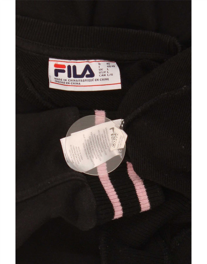 Fila moletom gráfico masculino jumper grande algodão listrado preto