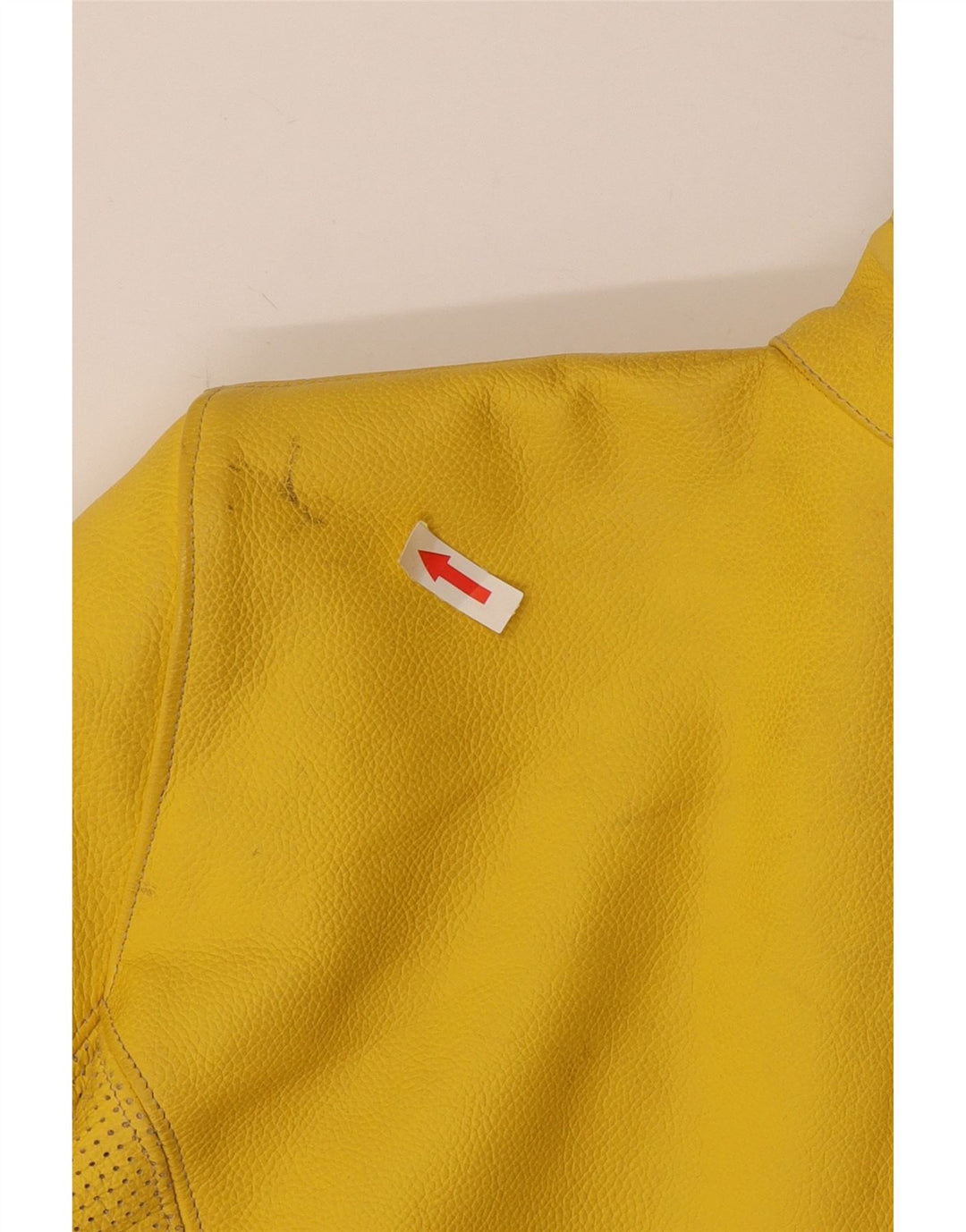 Jaqueta feminina de couro cropped Corner IT 44 couro amarelo médio