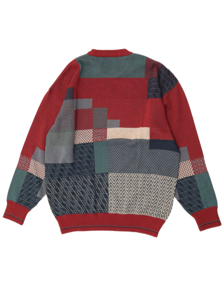 Suéter masculino Pierre Sangan com gola redonda e bloco colorido multicolorido XL
