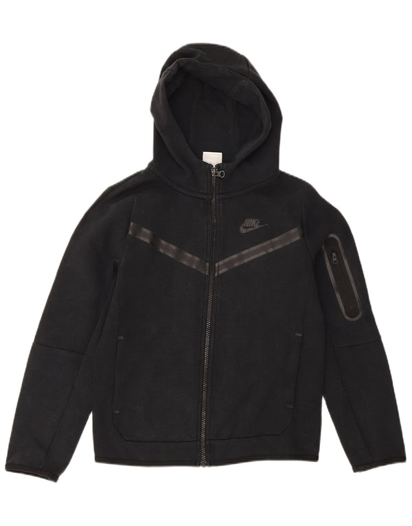 Suéter Nike Boys Zip com capuz 10-11 anos médio preto algodão