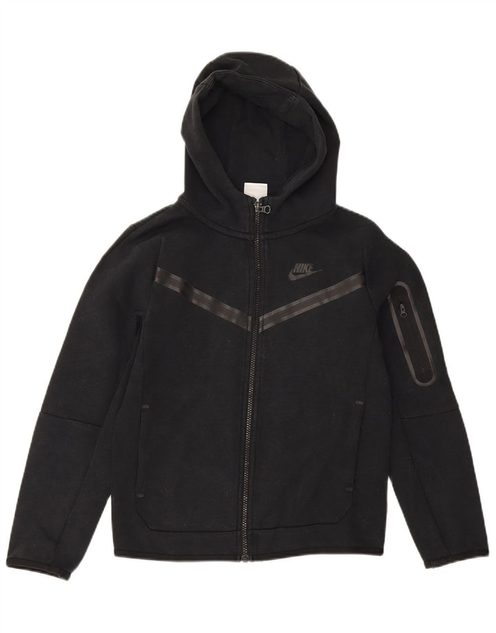 Suéter Nike Boys Zip com capuz 10-11 anos médio preto algodão