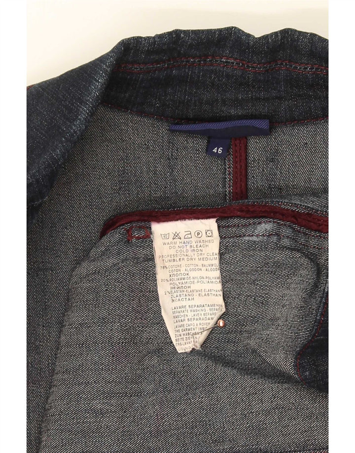 Trussardi Jeans Jaqueta blazer feminina de 3 botões IT 46 grande azul marinho