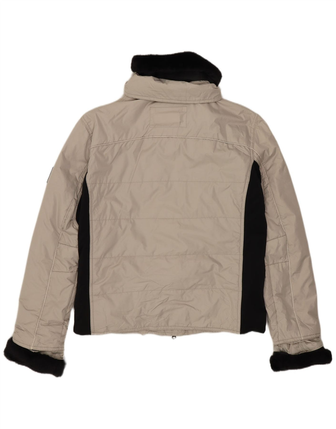 Jaqueta acolchoada superdimensionada feminina TCM Reino Unido 8/10 pequeno bloco colorido bege