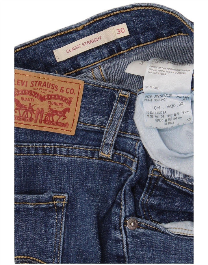 Jeans feminino Levi'S Classic Fit Straight US 10 Grande W30 L30 Azul