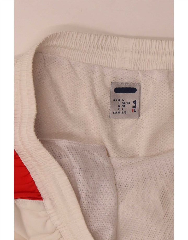 Fila Mens Sport Shorts Grande Poliéster Colorblock Branco