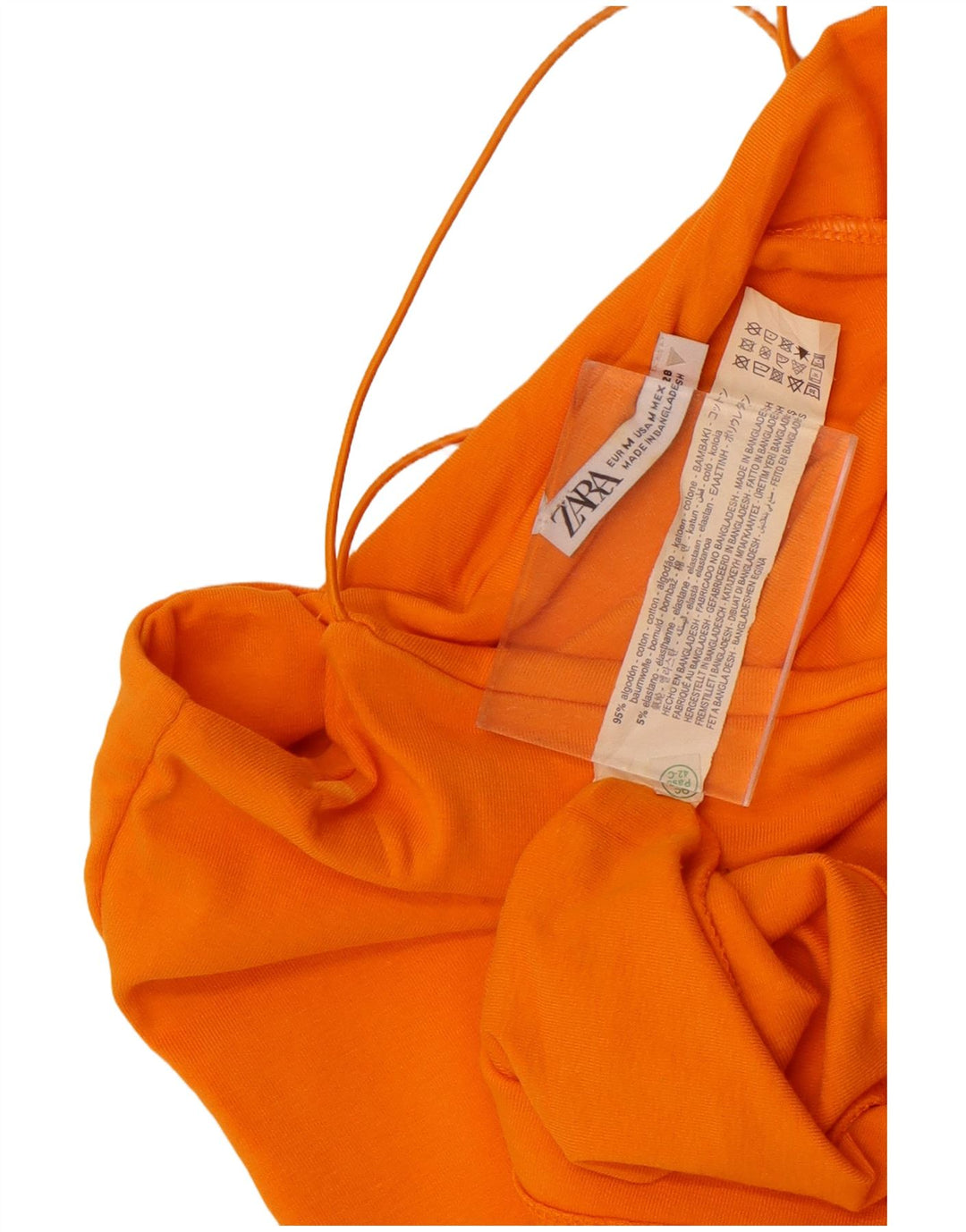 Vestido slip feminino Zara Reino Unido 12 algodão laranja médio