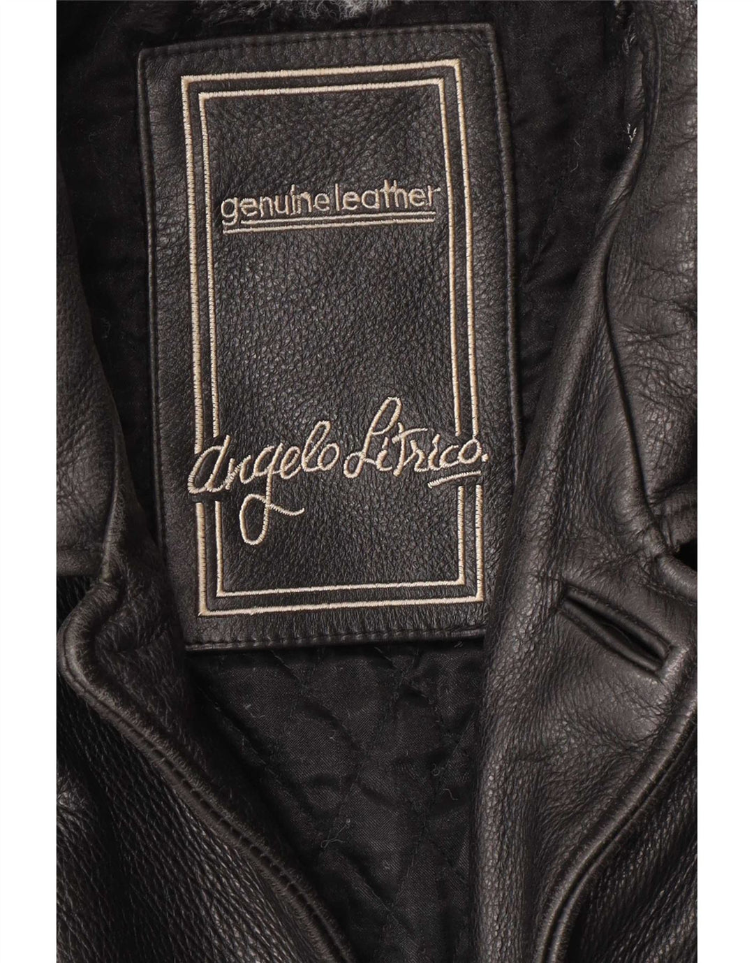 Jaqueta de couro masculina Angelo Litrico XL preta clássica