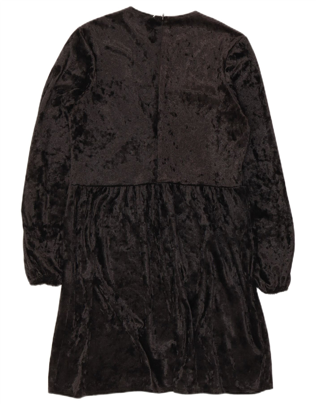 Vestido feminino Asos manga comprida linha A UK 8 pequeno poliéster preto