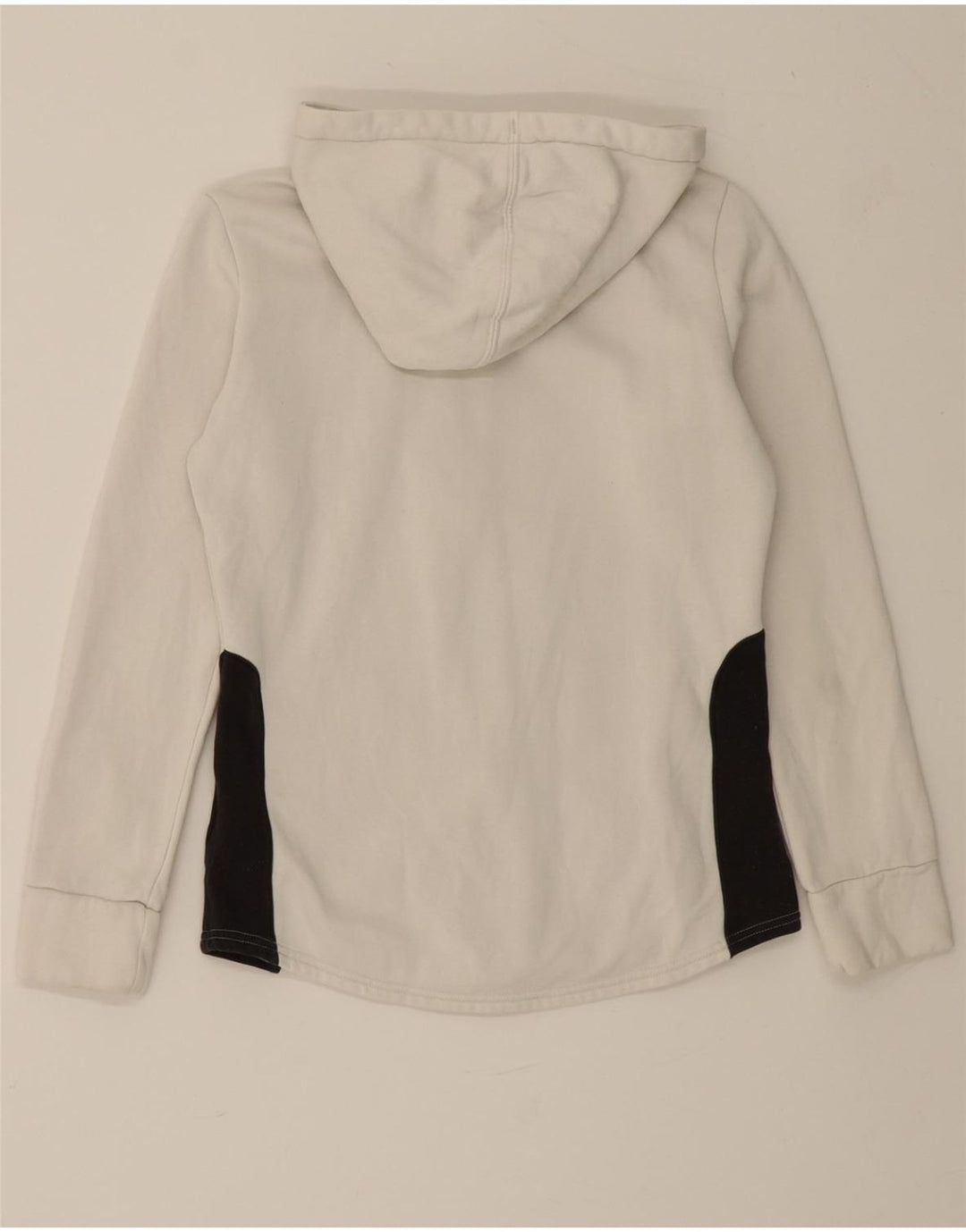 PUMA Womens Zip Hoodie Sweater UK 6 XS White Colourblock Cotton Vintage Puma and Second-Hand Puma from Messina Hembry 