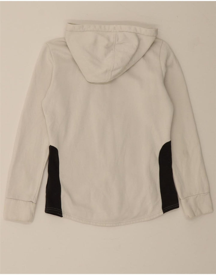PUMA Womens Zip Hoodie Sweater UK 6 XS White Colourblock Cotton Vintage Puma and Second-Hand Puma from Messina Hembry 