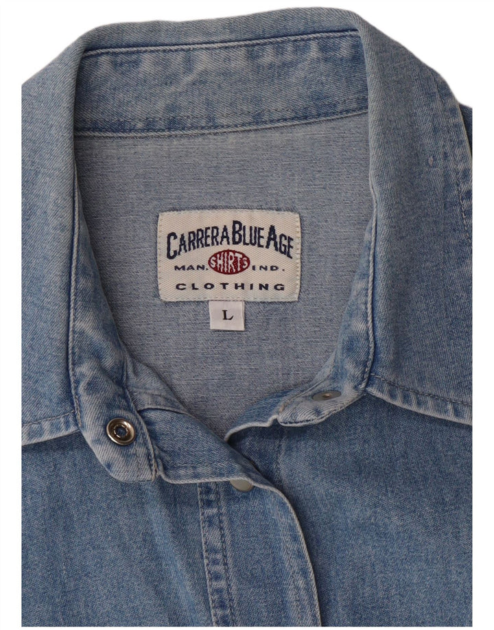 Camisa jeans feminina CARRERA UK 16 grande azul