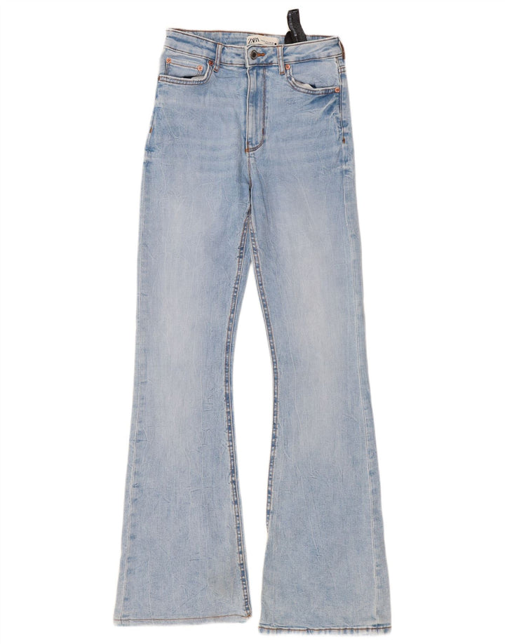 Zara Jeans feminino queimado EU 38 pequeno W28 L33 azul algodão