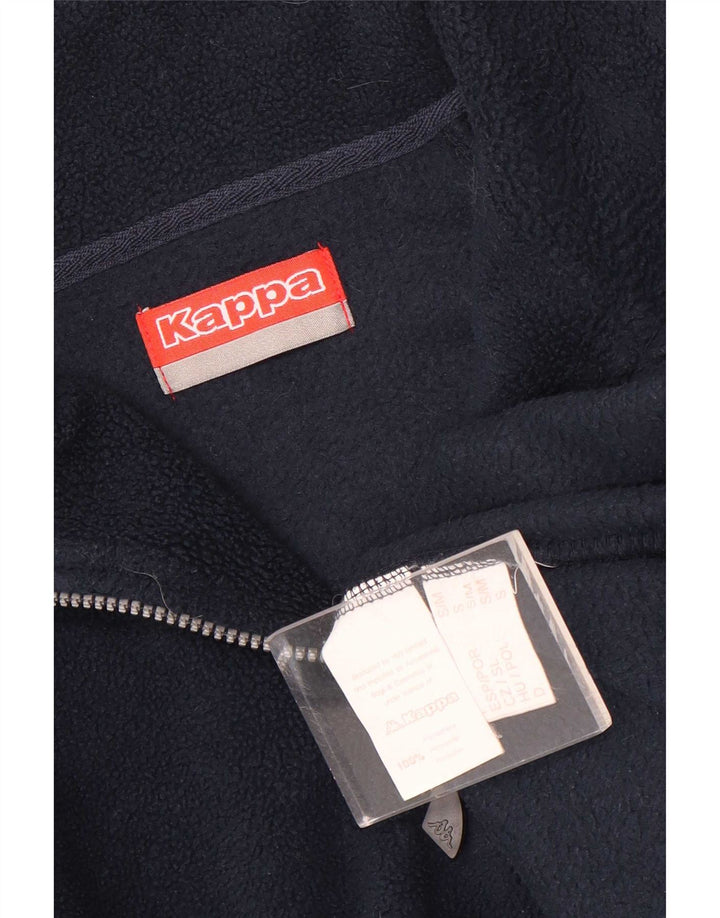Kappa Mens Zip Neck Fleece Jumper Pequeno Poliéster Azul Marinho
