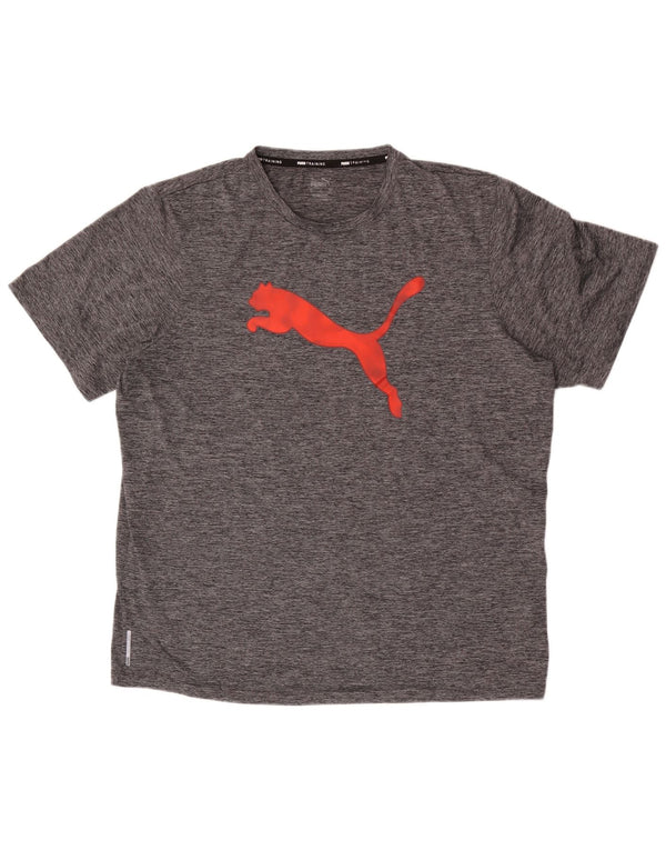 Camiseta masculina Puma Training Graphic Top XL cinza manchado de poliéster