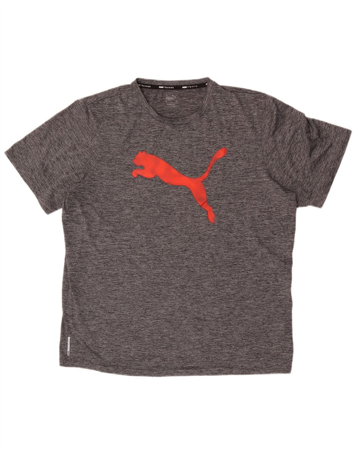 Camiseta masculina Puma Training Graphic Top XL cinza manchado de poliéster
