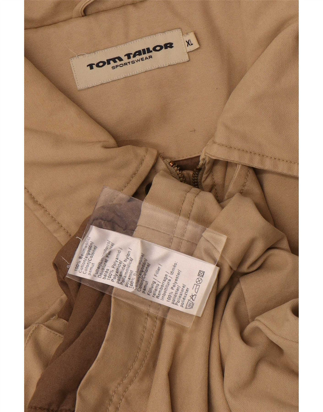 Jaqueta utilitária masculina Tom Tailor UK 42 XL algodão bege