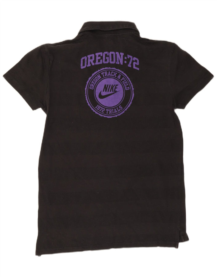 Camisa polo gráfica masculina NIKE Reino Unido 39/41 médio preto listrado de algodão