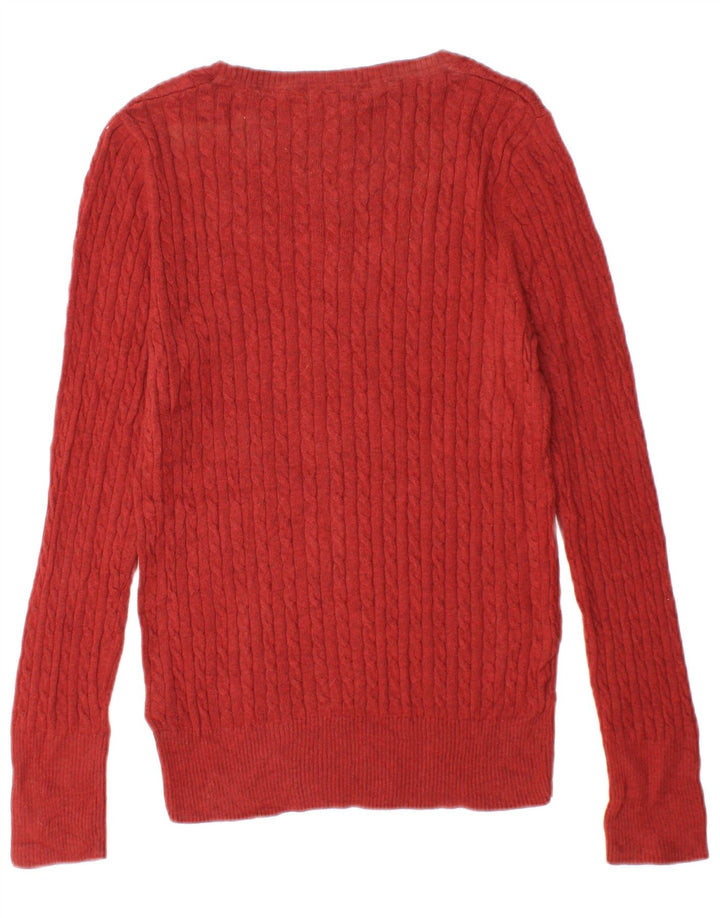EDDIE BAUER Suéter feminino Seattle com gola canoa Reino Unido 12 médio vermelho