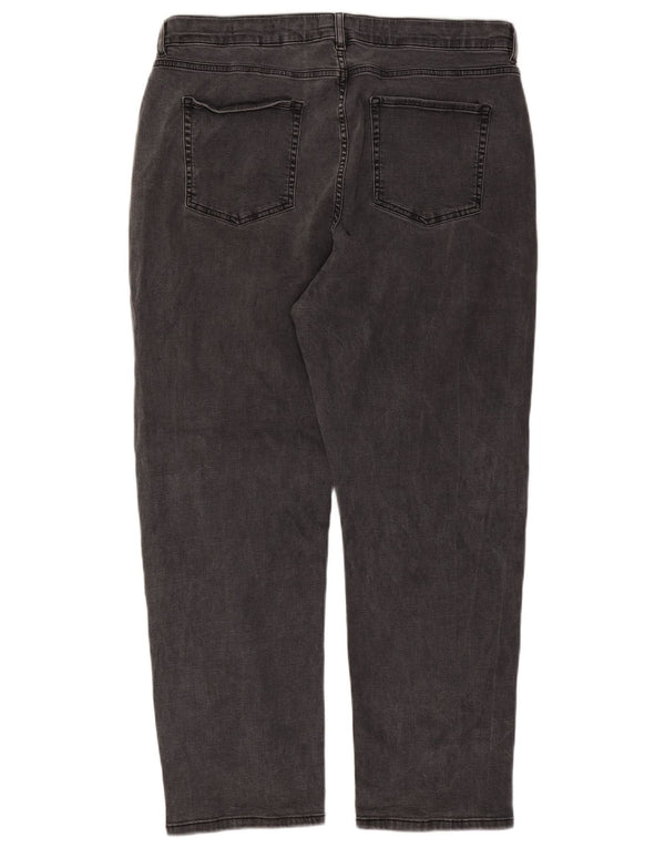 Calça jeans feminina Marks & Spencer Per Una Straight UK 20 2XL W40 L28 preta