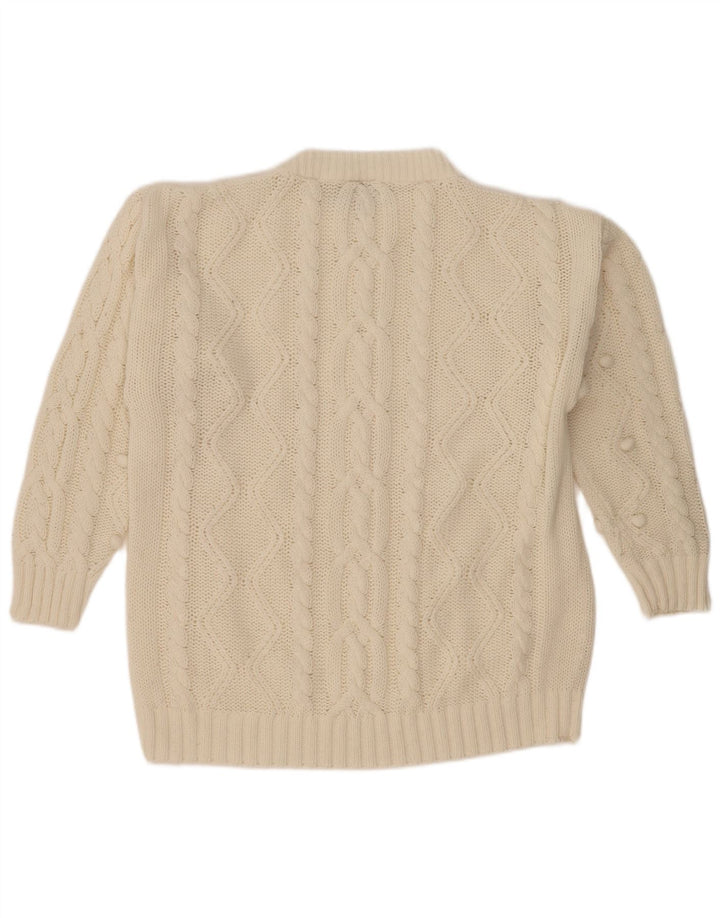 Novo suéter feminino rápido com gola redonda, suéter ue 40/42 médio branco