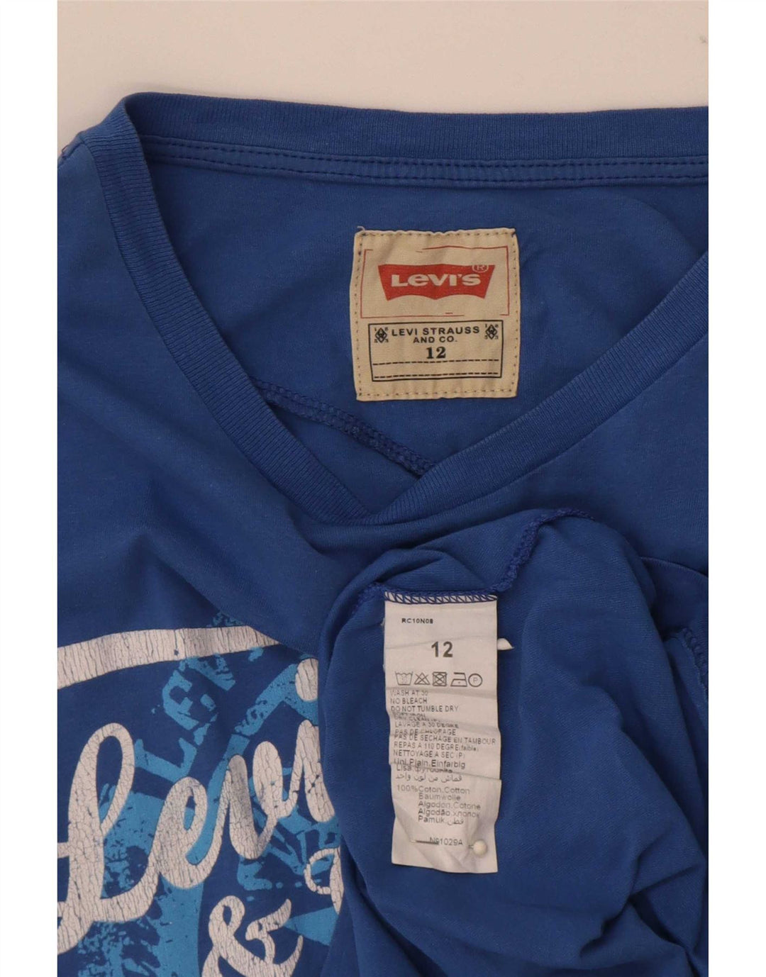 Camiseta Levi's Boys Graphic 11-12 Anos Azul Algodão