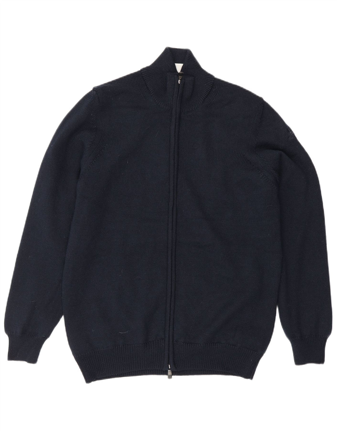 Suéter cardigã masculino Lyle & Scott lã azul marinho médio