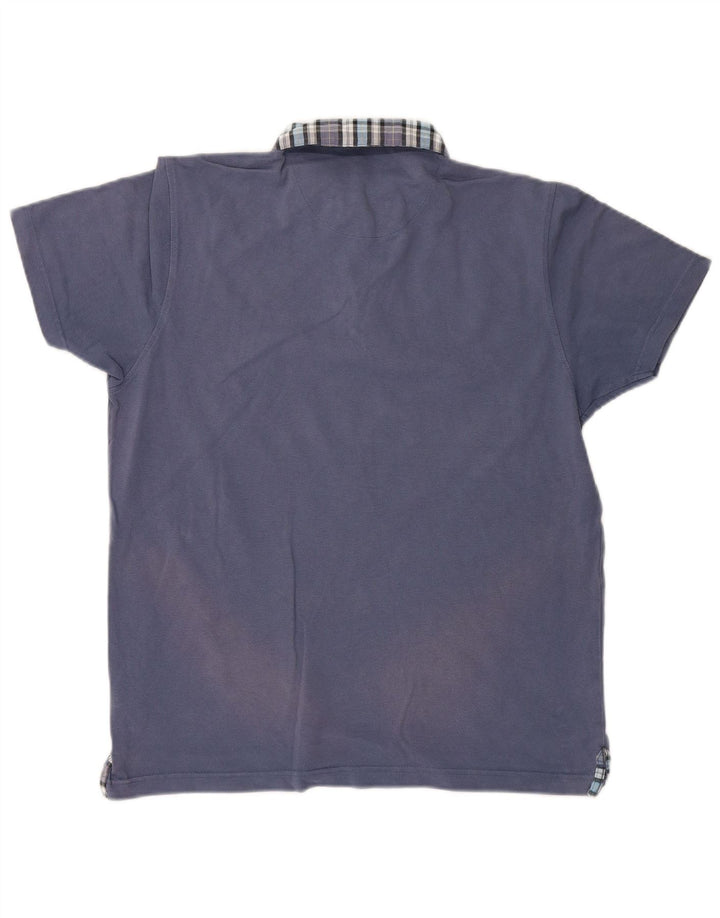 Camisa polo masculina Pierre Cardin Regular Fit grande algodão xadrez azul