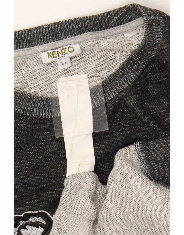 Suéter gráfico Kenzo Boys 15-16 anos algodão cinza