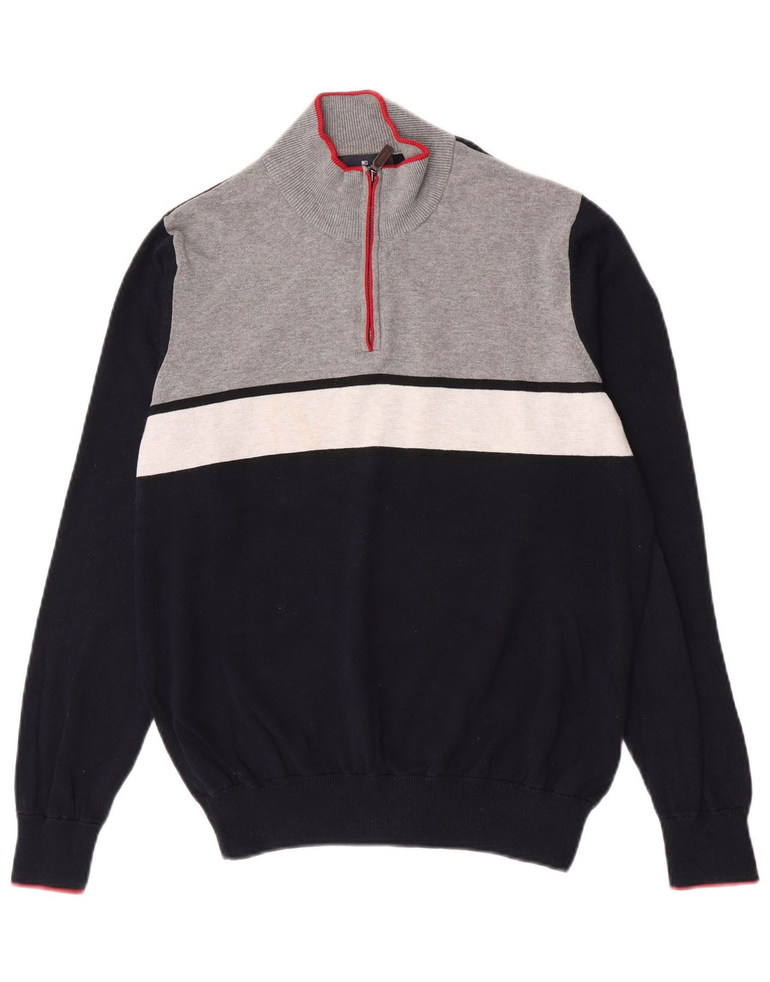 Suéter masculino Marks & Spencer Blue Harbor com zíper e gola média azul marinho