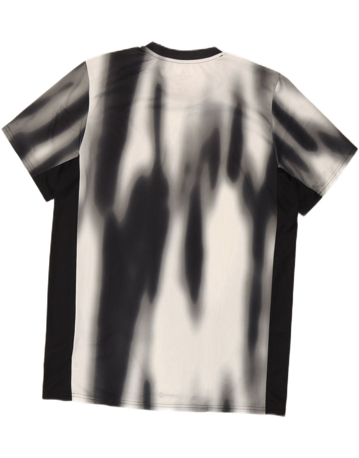 Adidas Mens Camiseta Top Grande Preto Tie Dye Poliéster