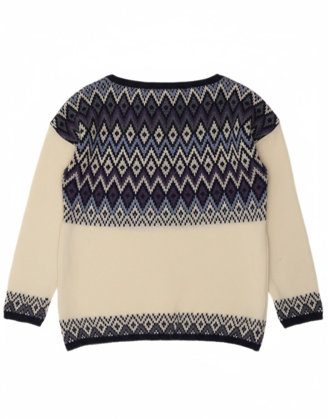 Suéter feminino BENETTON com gola canoa UK 14 médio off white
