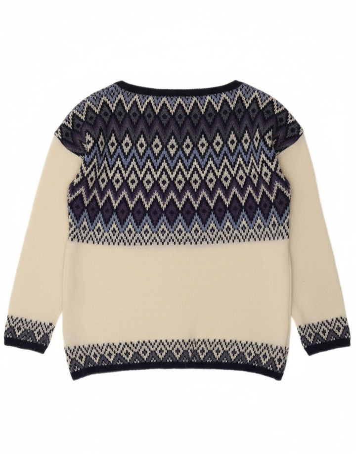 Suéter feminino BENETTON com gola canoa UK 14 médio off white