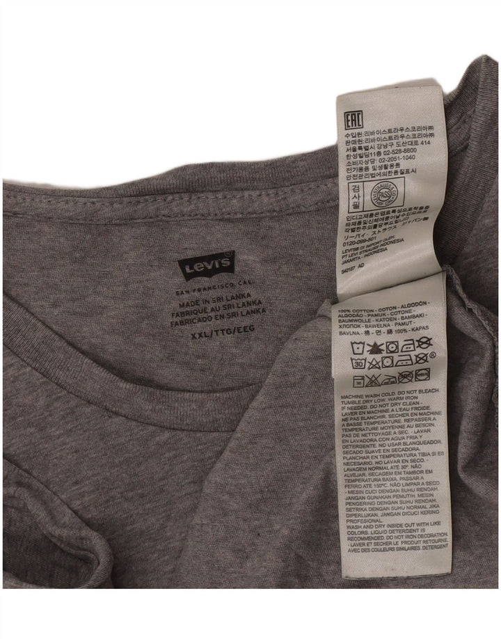 Camiseta gráfica masculina Levi's Top 2XL algodão cinza