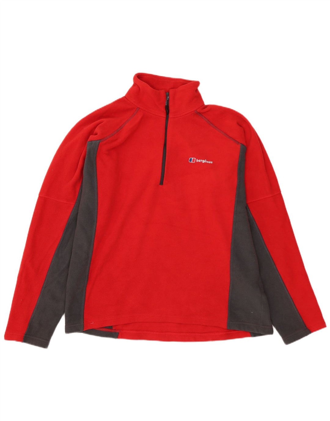 Berghaus Suéter masculino de lã com zíper e gola em poliéster colorblock vermelho médio