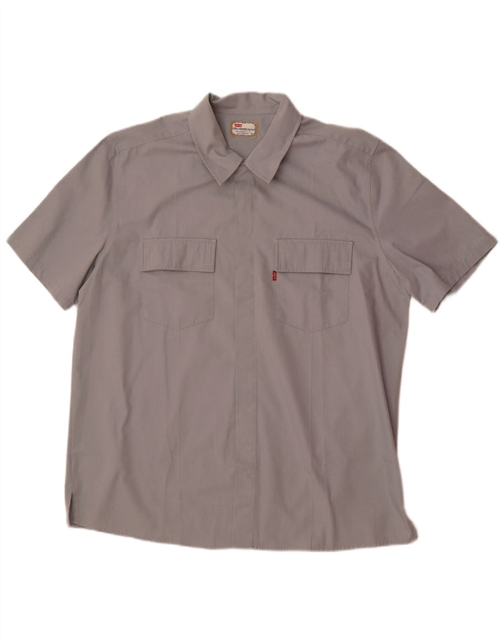 Camisa masculina de manga curta LEVI'S XL cinza algodão