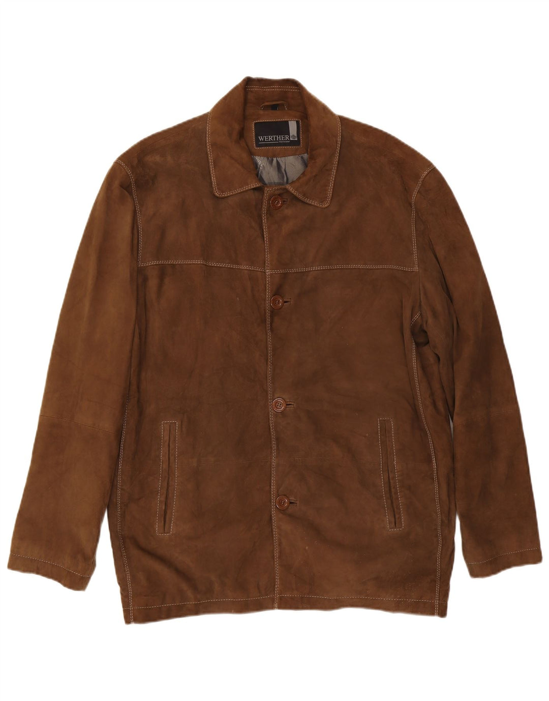 Jaqueta masculina de camurça Werther IT 54 2XL couro marrom
