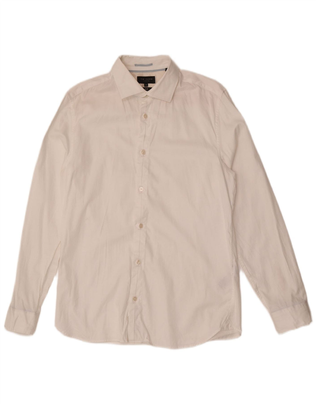 Camisa masculina Ted Baker Slim Fit tamanho 4 grande algodão branco
