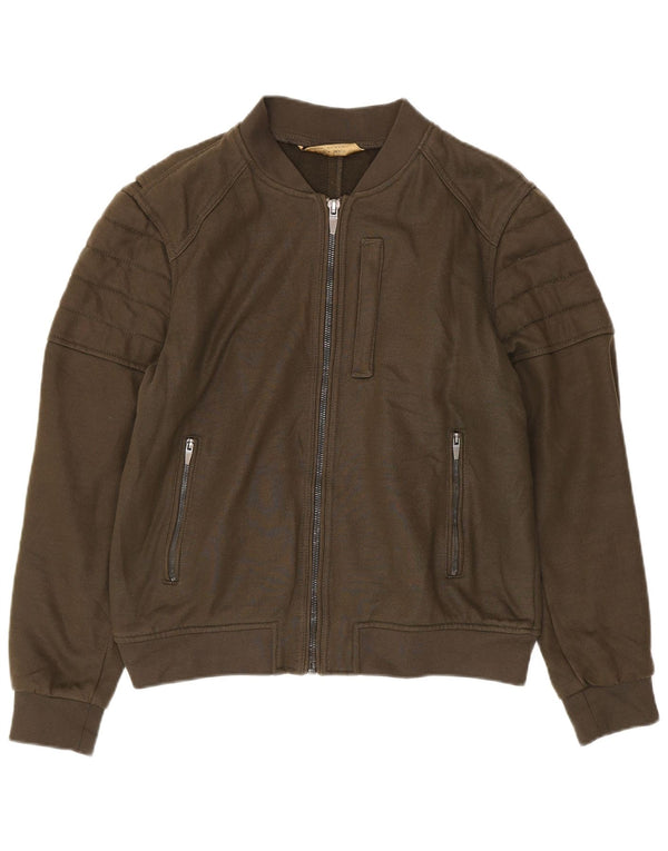 Zara Jaqueta masculina de agasalho XL Khaki Poliéster