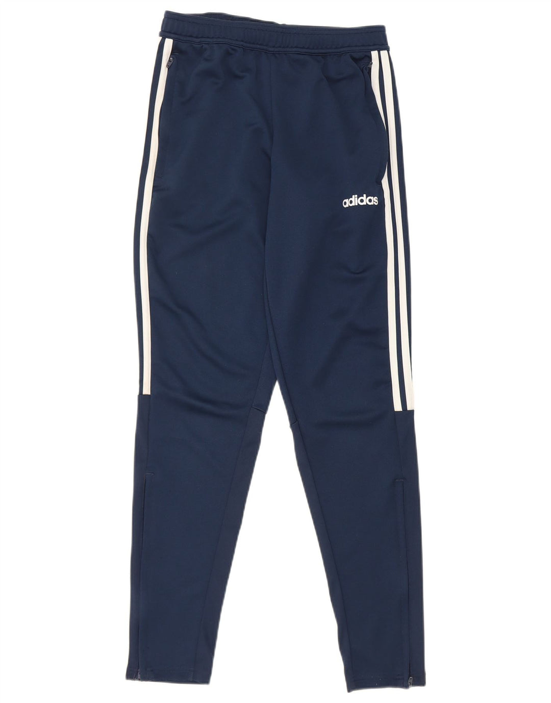 Calça de treino masculina Adidas Climalite pequena azul marinho poliéster