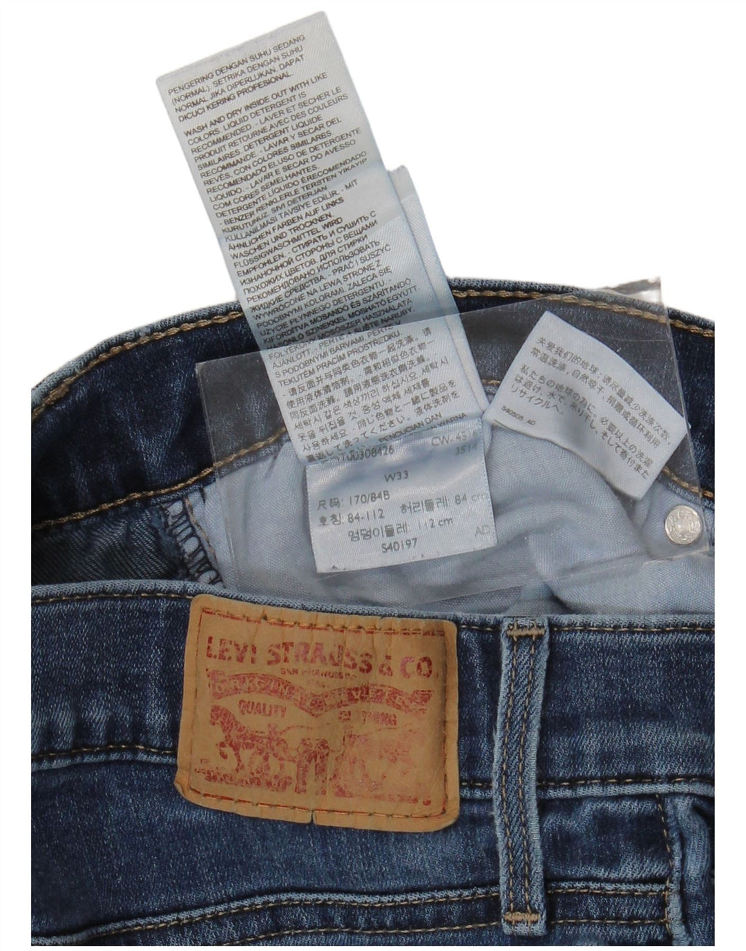 Calça jeans feminina Levi's W33 L26 azul algodão