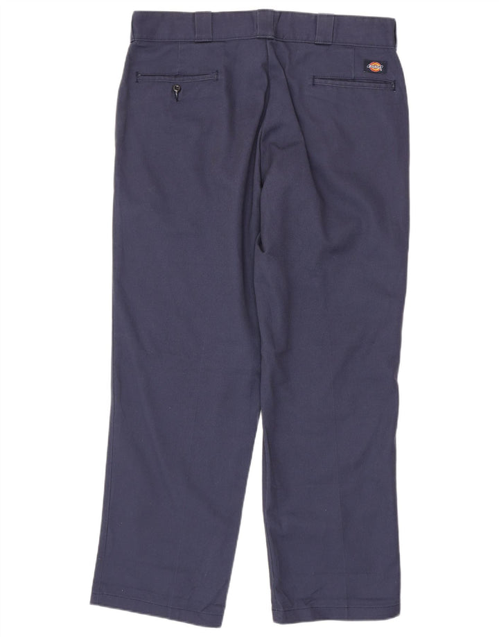 Calças Chino retas masculinas Dickies W38 L30 poliéster azul marinho