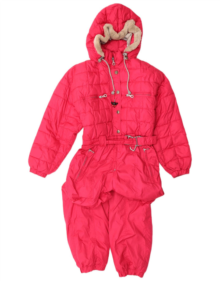 Macacão de esqui feminino com capuz Cacao IT 42 poliéster rosa médio