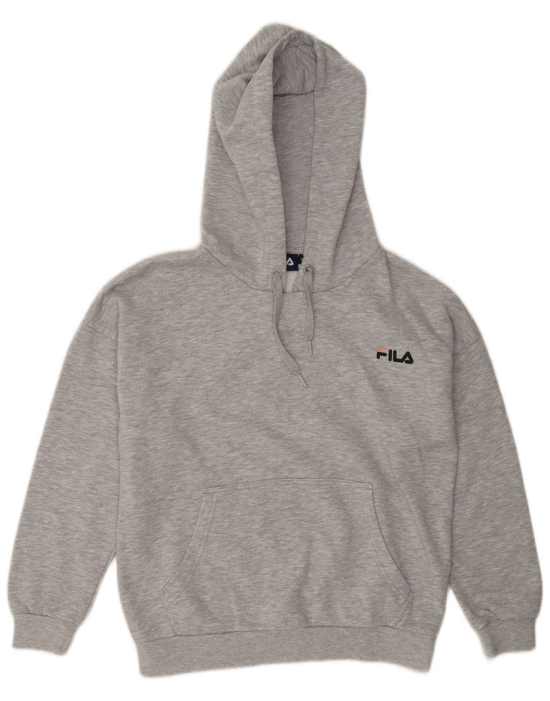 Fila Womens Oversized Hoodie Jumper UK 10 Pequeno Poliéster Cinza