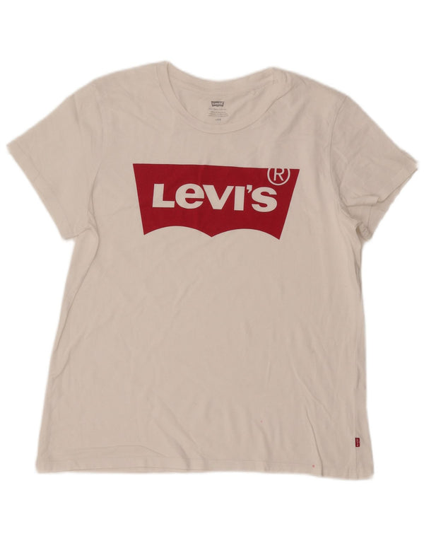 Camiseta feminina gráfica Levi's UK 16 grande branca