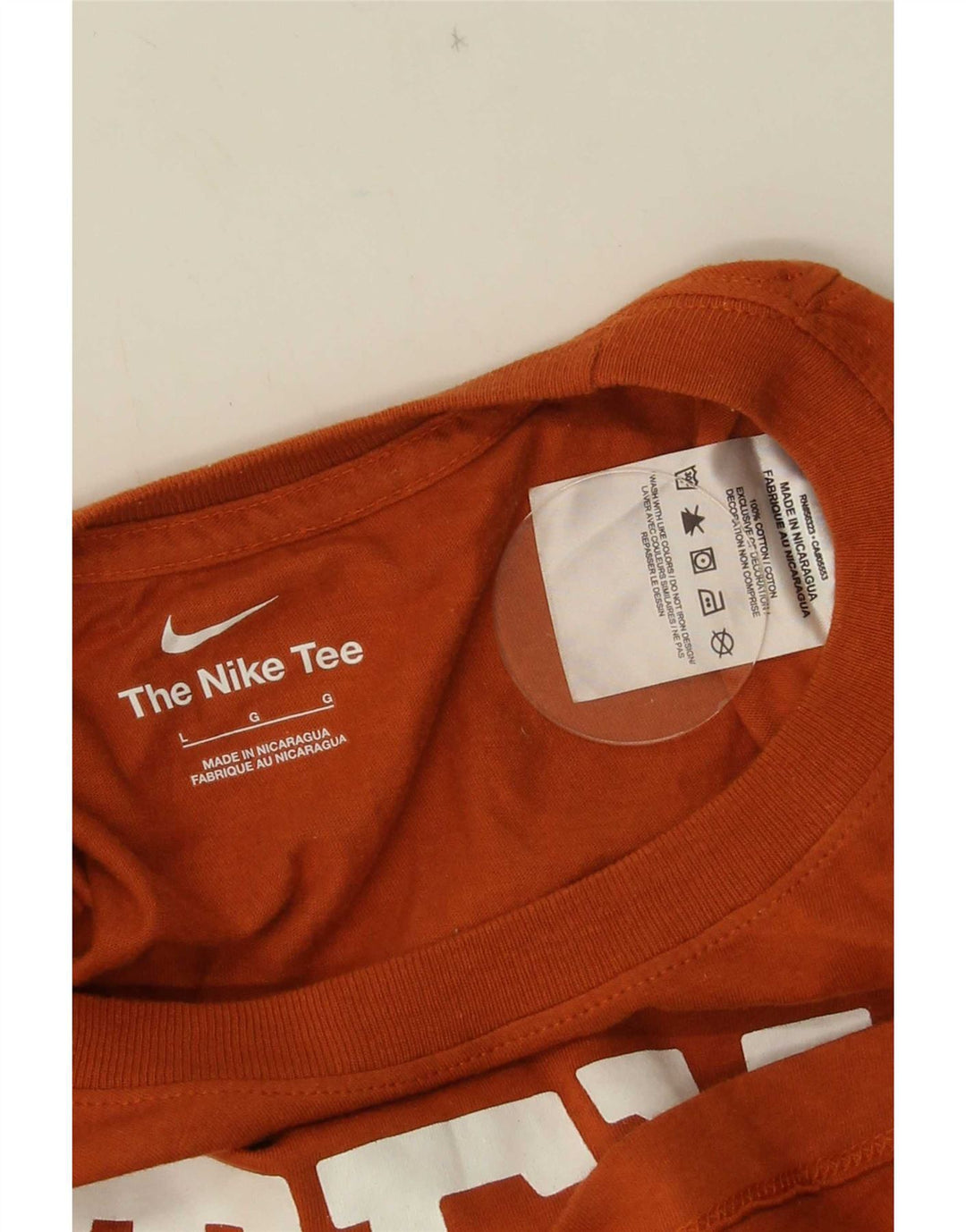Camiseta Nike masculina Texas Graphic Top grande algodão laranja