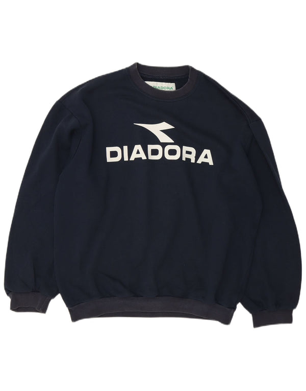 Diadora Mens Graphic Loose Fit Moletom Jumper Médio Azul Marinho