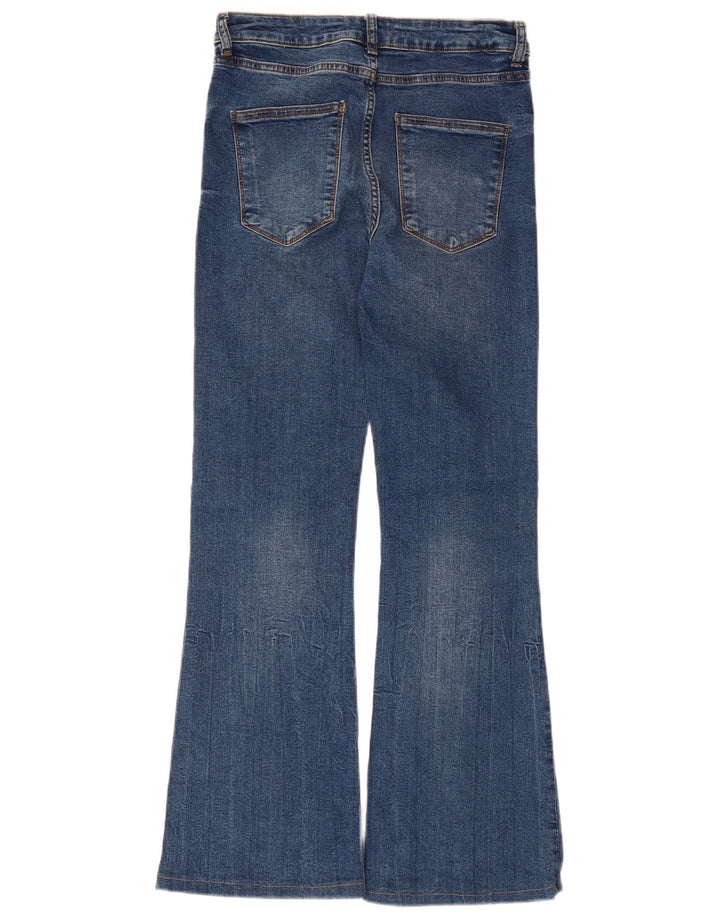 Zara Calça Jeans Feminina Flared EU 40 Médio W30 L30 Azul