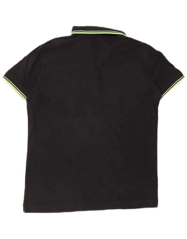 Camisa polo masculina Calvin Klein IT 52 grande algodão listrado preto