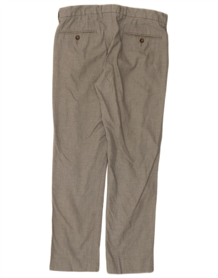 Calça chino reta masculina J. CREW BOWERY W31 L30 algodão cinza